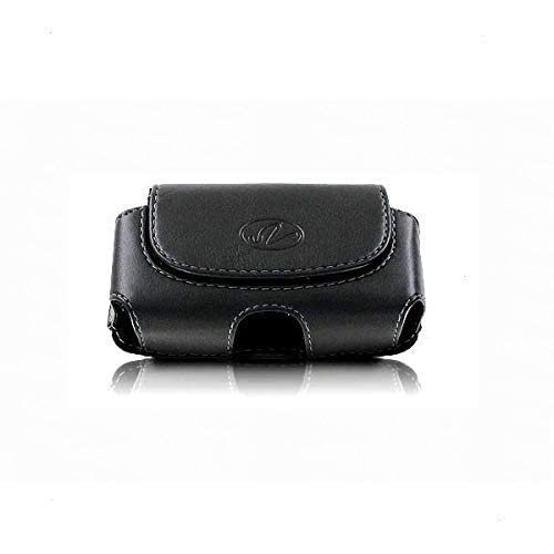 Wonderfly Horizontal Holster for Flip Phone or Smartphone Up to 4.25x2.25x0.85 Inch in Dimensions, a Leather Carrying Case with Belt Clip and Belt Loops