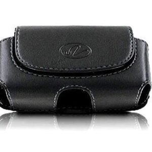 Wonderfly Horizontal Holster for Flip Phone or Smartphone Up to 4.25x2.25x0.85 Inch in Dimensions, a Leather Carrying Case with Belt Clip and Belt Loops