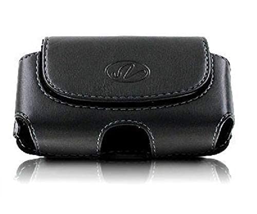 Wonderfly Horizontal Holster for Flip Phone or Smartphone Up to 4.25x2.25x0.85 Inch in Dimensions, a Leather Carrying Case with Belt Clip and Belt Loops