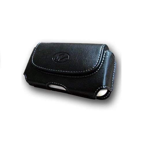 Wonderfly Horizontal Holster for Flip Phone or Smartphone Up to 4.25x2.25x0.85 Inch in Dimensions, a Leather Carrying Case with Belt Clip and Belt Loops