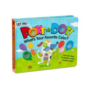 melissa & doug children's book - poke-a-dot: what’s your favorite color (board book with buttons to pop) - poke a dot /push pop book for toddlers and kids ages 3+