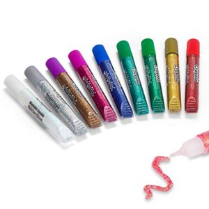 Crayola Washable Glitter Glue Pens, 9 Count, Colors may vary