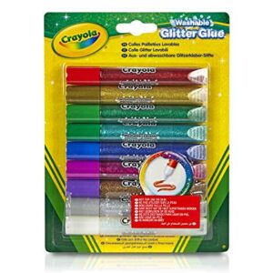 Crayola Washable Glitter Glue Pens, 9 Count, Colors may vary