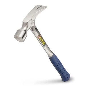 estwing framing hammer - 22 oz long handle straight rip claw with milled face & shock reduction grip - e3-22sm