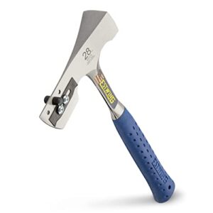 estwing shingler's hammer - 28 oz roofer's tool with milled face & shock reduction grip - e3-ca
