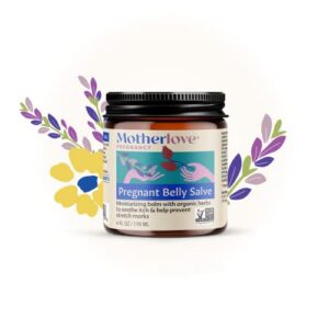 Motherlove Pregnant Belly Salve (4 oz) Herbal Balm to Soothe Itchy Skin & Prevent Stretch Marks—Non-GMO & Organic Herbs