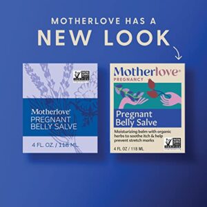 Motherlove Pregnant Belly Salve (4 oz) Herbal Balm to Soothe Itchy Skin & Prevent Stretch Marks—Non-GMO & Organic Herbs