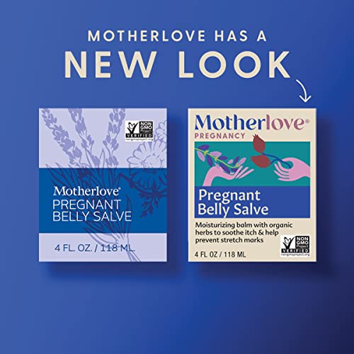 Motherlove Pregnant Belly Salve (4 oz) Herbal Balm to Soothe Itchy Skin & Prevent Stretch Marks—Non-GMO & Organic Herbs