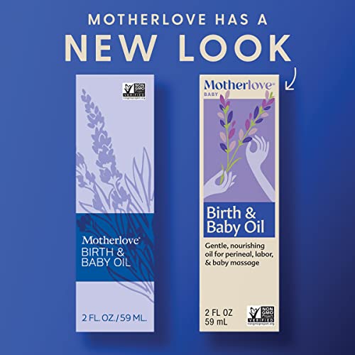 Motherlove Birth & Baby Oil (2 oz) Gentle Lavender-Infused Oil for Perineal, Labor & Baby Massage—Non-GMO, Organic Herbs