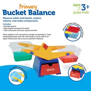 Learning Resources Primary Bucket Balance Teaching Scale - 1 Piece, Ages 3+, Math for Preschoolers, Classroom Balance Scale, Balance Scale for Kids, Science for Kids,Back to School Supplies