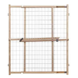 toddleroo by north states 50" wide extra wide wire mesh baby gate, made in usa: installs in wide opening without damaging wall. pressure mount. fits 29.5"-50" wide (32" tall, sustainable hardwood)