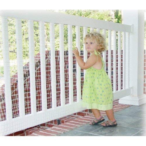 KidKusion Deck Guard | Made in USA | 16' L x 38" H | Clear | Outdoor Balcony and Stairway Deck Rail Safety Net | Child Safety; Pet Safety; Toy Safety, 4500