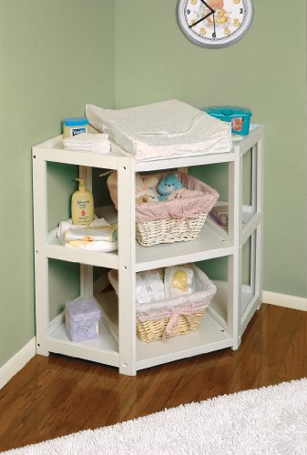 Diaper Corner Baby Changing Table with Contoured Pad