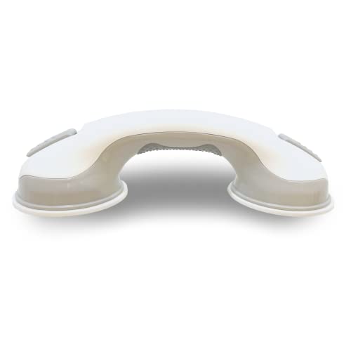 Safe-er-Grip Safe-er-Grip Changing Lifestyles Suction Cup Grab Bars for Bathtubs & Showers; Safety Bathroom Assist Handle, White & Grey, 12 inches