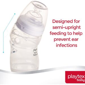 Playtex Baby Nurser Bottle with Disposable Drop-Ins Liners, for Breastfed Babies, 4 Ounce Bottles, 3 Count