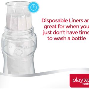 Playtex Baby Nurser Bottle with Disposable Drop-Ins Liners, for Breastfed Babies, 4 Ounce Bottles, 3 Count