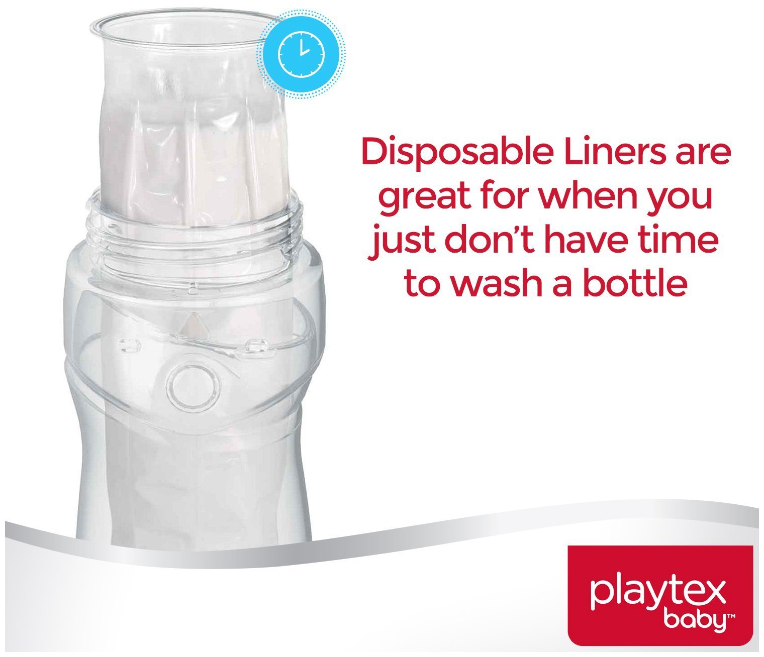 Playtex Baby Nurser Bottle with Disposable Drop-Ins Liners, for Breastfed Babies, 4 Ounce Bottles, 3 Count