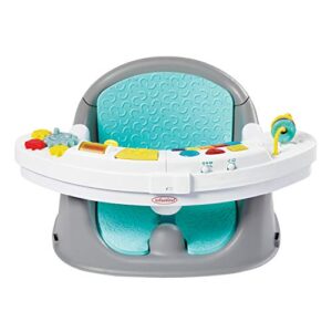 infantino music & lights 3-in-1 discovery seat and booster - convertible, infant activity and feeding seat with electronic piano for sensory exploration, for babies and toddlers, teal