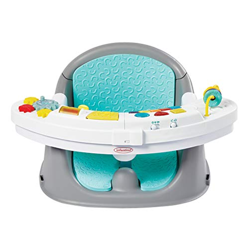 Infantino Music & Lights 3-in-1 Discovery Seat and Booster - Convertible, Infant Activity and Feeding Seat with Electronic Piano for Sensory Exploration, for Babies and Toddlers, Teal