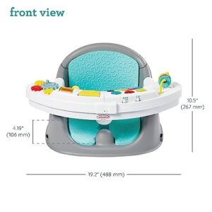 Infantino Music & Lights 3-in-1 Discovery Seat and Booster - Convertible, Infant Activity and Feeding Seat with Electronic Piano for Sensory Exploration, for Babies and Toddlers, Teal