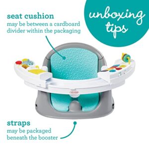 Infantino Music & Lights 3-in-1 Discovery Seat and Booster - Convertible, Infant Activity and Feeding Seat with Electronic Piano for Sensory Exploration, for Babies and Toddlers, Teal