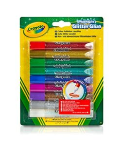 crayola washable glitter glue - assorted colours (pack of 9) | add some extra sparkle to your arts & crafts! | ideal for kids aged 3+