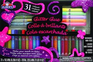 elmer's 3d washable glitter glue pens, 31 rainbow and glitter colors (e198)