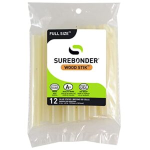 surebonder ws-12 full size 4" wood hot glue stick - 12 pack