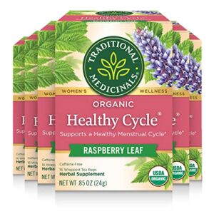 traditional medicinals organic women's tea menstrual cycle support, 16 count (pack of 6)