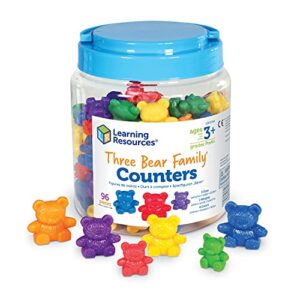 learning resources three bear family counters - 96 pieces. ages 3+ preschool learning toys, counting toys for toddler, social emotional learning toys, therapy tool,back to school gifts