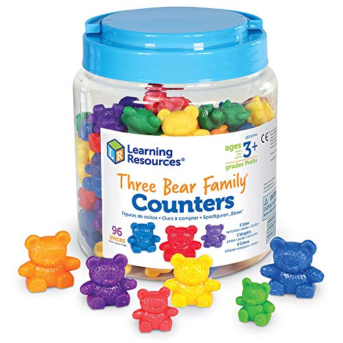 Learning Resources Three Bear Family Counters - 96 Pieces. Ages 3+ Preschool Learning Toys, Counting Toys for Toddler, Social Emotional Learning Toys, Therapy Tool,Back to School Gifts