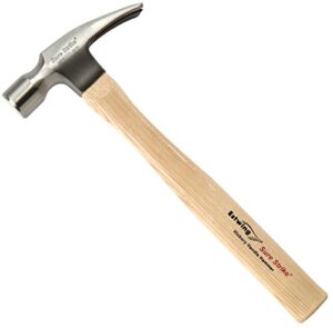estwing sure strike hammer - 20 oz straight rip claw with smooth face & hickory wood handle - mrw20s