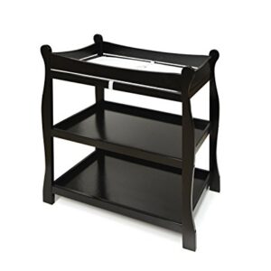 Sleigh Style Open Shelf Baby Changing Table with Pad