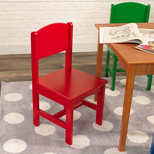 KidKraft Nantucket Kid's Wooden Table & 4 Chairs Set with Wainscoting Detail - Primary, Gift for Ages 3-8