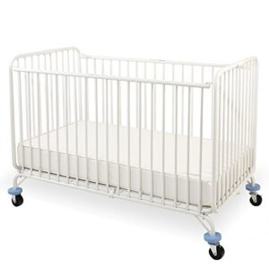 la baby full size metal holiday crib, white