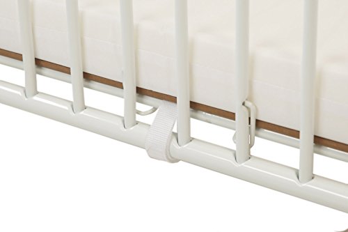 LA Baby Full Size Metal Holiday Crib, White