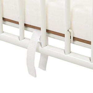 LA Baby Full Size Metal Holiday Crib, White