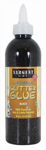 Sargent Art 22-1985 8-Ounce Glitter Glue, Black