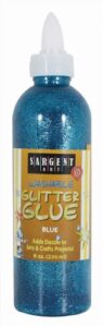 sargent art 8-ounce glitter glue, blue, non-toxic, easy bonding, washable, non-toxic
