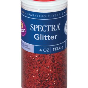 Spectra Arts & Crafts Glitter, Red, 4 oz., 1 Jar