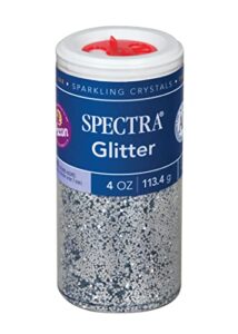 spectra arts & crafts glitter, silver, 4 oz., 1 jar