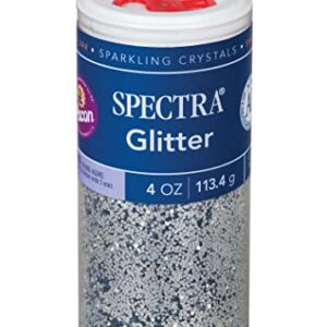 Spectra Arts & Crafts Glitter, Silver, 4 oz., 1 Jar