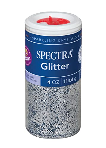 Spectra Arts & Crafts Glitter, Silver, 4 oz., 1 Jar