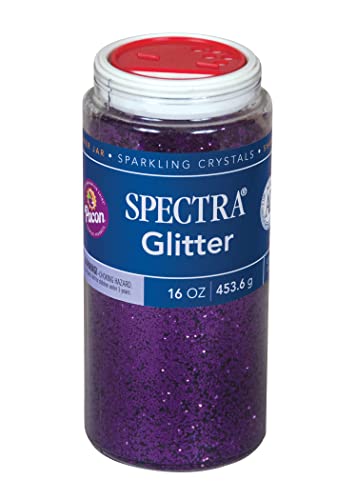 Spectra Arts & Crafts Glitter, Purple, 16 oz., 1 Jar