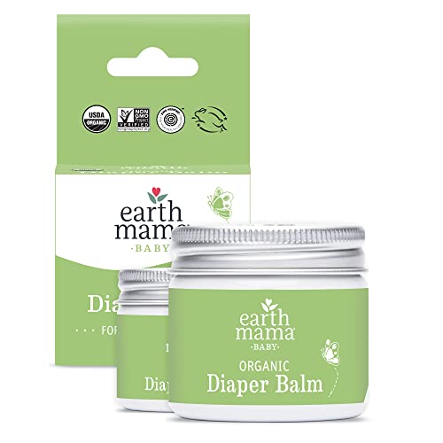 Earth Mama Organic Diaper Balm Multipurpose Baby Ointment | EWG Verified, Petroleum & Fragrance Free with Calendula for Sensitive Skin, 2-Fluid Ounce (2-Pack)