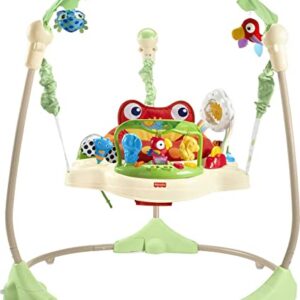 Fisher-Price Baby Bouncer Rainforest Jumperoo Activity Center with Music Lights Sounds and Developmental Toys