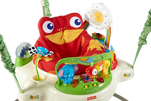 Fisher-Price Baby Bouncer Rainforest Jumperoo Activity Center with Music Lights Sounds and Developmental Toys