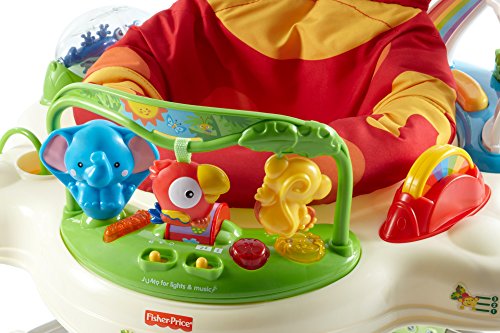 Fisher-Price Baby Bouncer Rainforest Jumperoo Activity Center with Music Lights Sounds and Developmental Toys