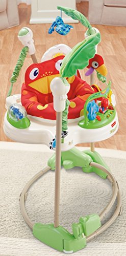 Fisher-Price Baby Bouncer Rainforest Jumperoo Activity Center with Music Lights Sounds and Developmental Toys