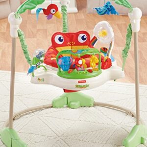 Fisher-Price Baby Bouncer Rainforest Jumperoo Activity Center with Music Lights Sounds and Developmental Toys